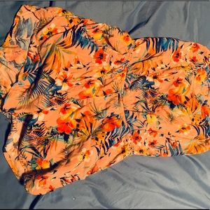 Floral pink romper strapless with back out